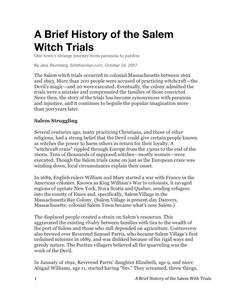 thesis for salem witch trial essay